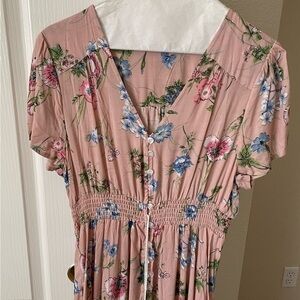 NWOT Pink/Peach Floral print dress